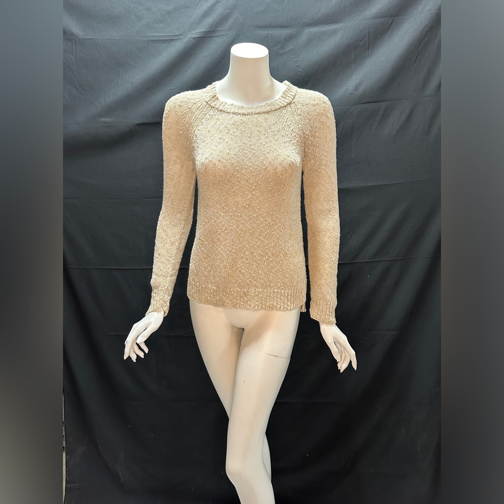 White + Warren Size S Knit Sweater Cream/Tan - Picture 1 of 9